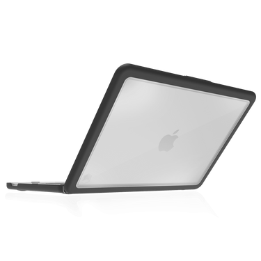 Dux Ultra Case for MacBook Neo Silver With Black Case Rear Right Angle View#color_black